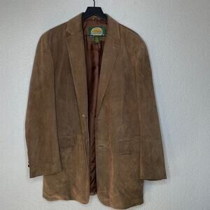 Cabela’s Brown Leather 2 Button Blazer Size 42 Tall
